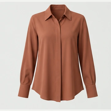 Boulevard Fluid Blouse in Terracotta, front view