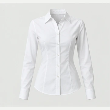 Contour Darted Shirt in White, front view